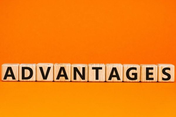 advantages spelled using wooden letter cubes