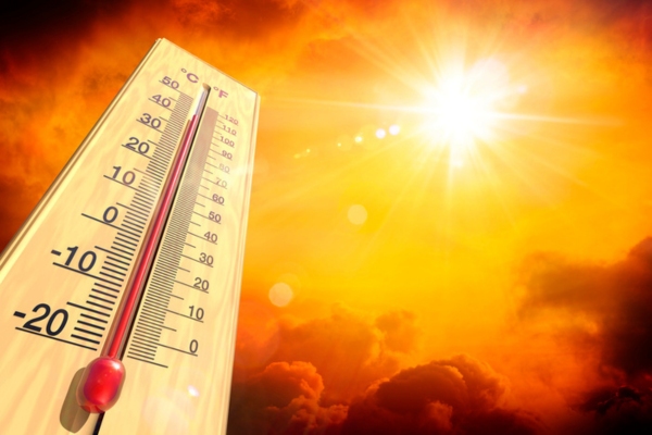 Summer heat and thermometer