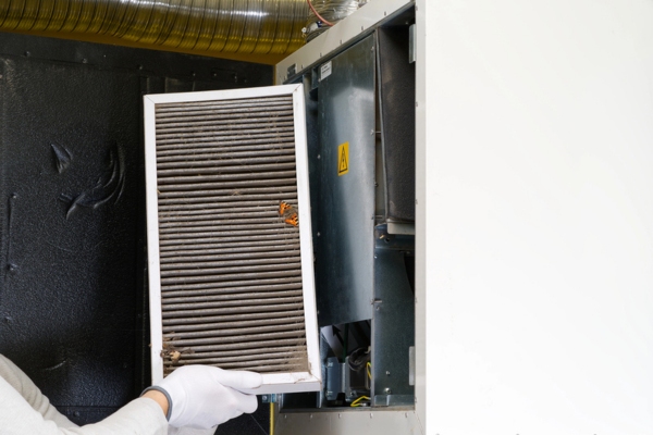 replacing dirty HVAC filter