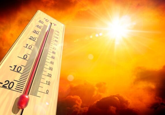 Summer heat and thermometer
